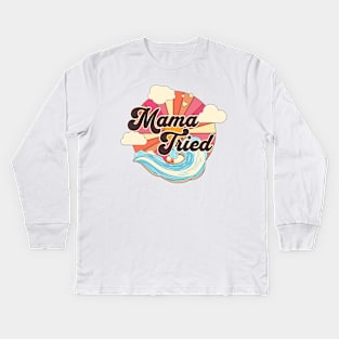 Mama Ocean Summer Kids Long Sleeve T-Shirt